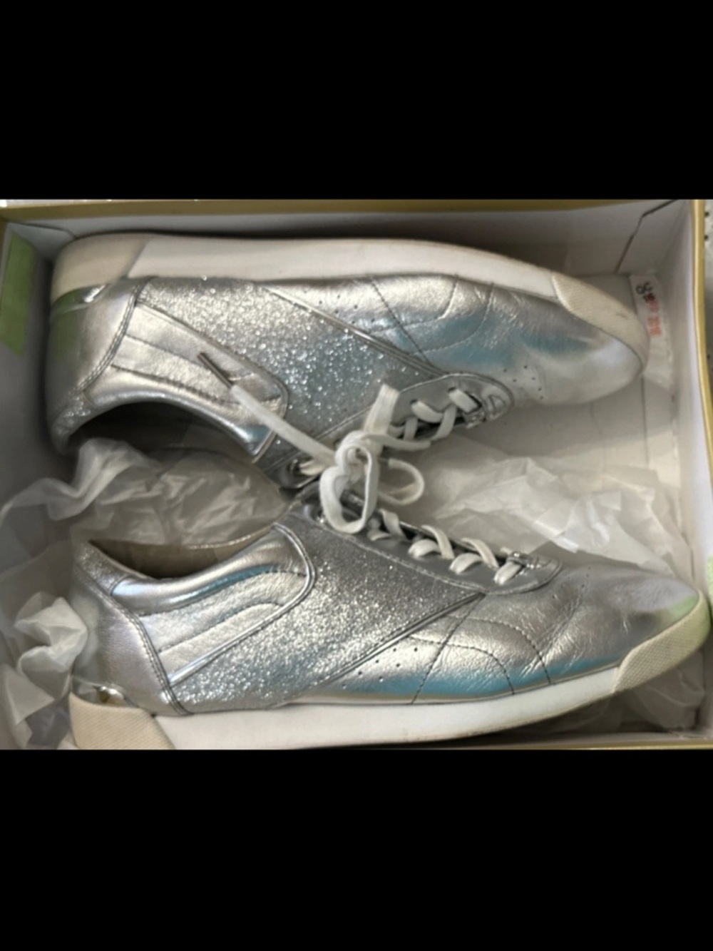Michael Kors Silver Metallic Lace-Up Sneakers - Picture 7 of 9